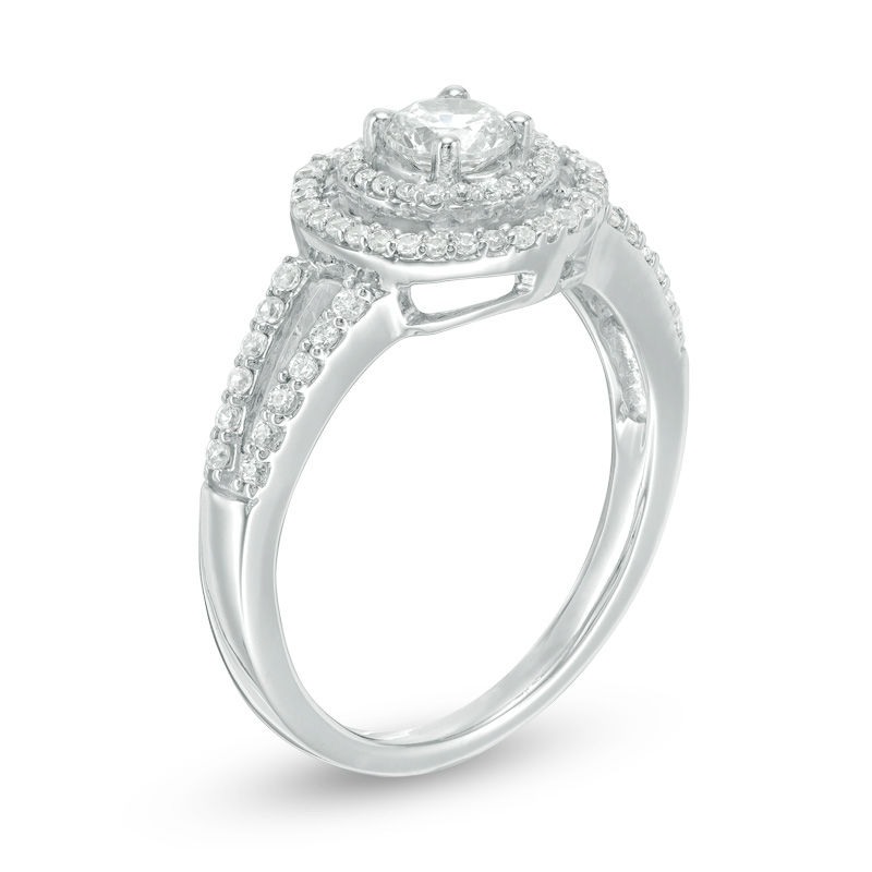 0.69 CT. T.W. Diamond Double Frame Engagement Ring in 10K White Gold