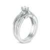 Thumbnail Image 1 of 0.29 CT. T.W. Diamond Three Stone Twist Bridal Set in Sterling Silver