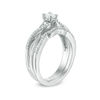 Thumbnail Image 2 of 0.29 CT. T.W. Diamond Three Stone Twist Bridal Set in Sterling Silver