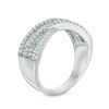 Thumbnail Image 1 of 0.69 CT. T.W. Baguette and Round Diamond Crossover Band in 10K White Gold
