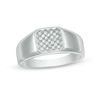 Thumbnail Image 0 of Men's 0.145 CT. T.W. Composite Diamond Signet Ring in Sterling Silver