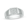 Thumbnail Image 1 of Men's 0.145 CT. T.W. Composite Diamond Signet Ring in Sterling Silver