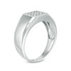 Thumbnail Image 1 of Men's 0.145 CT. T.W. Composite Diamond Signet Ring in Sterling Silver