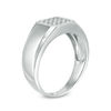 Thumbnail Image 2 of Men's 0.145 CT. T.W. Composite Diamond Signet Ring in Sterling Silver