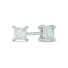 Thumbnail Image 0 of 0.145 CT. T.W. Diamond Solitaire Square Stud Earrings in 10K White Gold