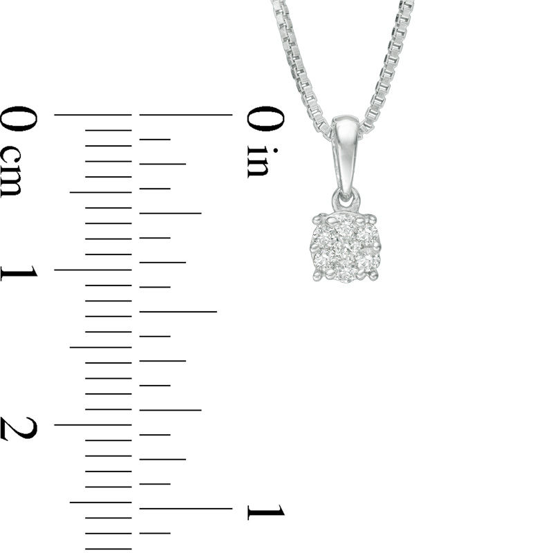 Main Image 2 of 0.21 CT. T.W. Composite Diamond Flower Pendant and Stud Earrings Set in Sterling Silver