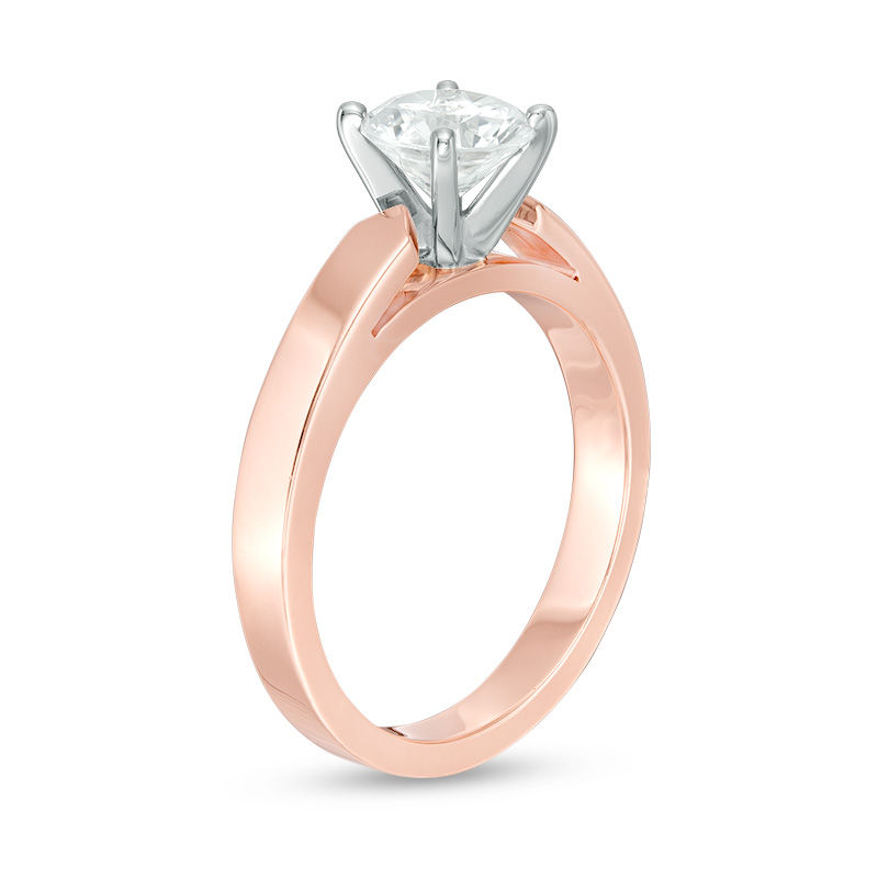 1.00 CT. Certified Diamond Solitaire Engagement Ring in 14K Rose Gold (I/I2)