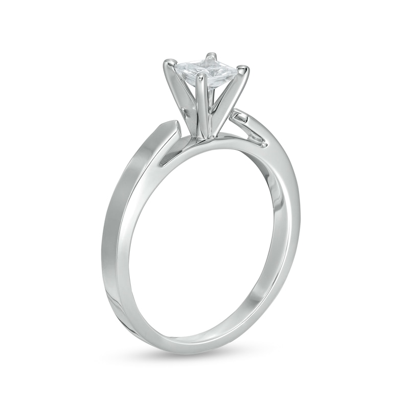 1.00 CT. Certified Princess-Cut Diamond Solitaire Engagement Ring in 14K White Gold (I/I2)|Peoples Jewellers