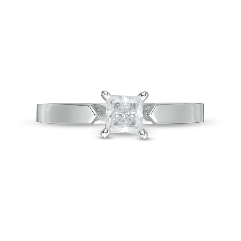 1.00 CT. Certified Princess-Cut Diamond Solitaire Engagement Ring in 14K White Gold (I/I2)