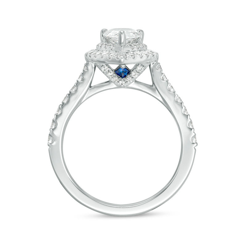 Vera Wang Love Collection 1.69 CT. T.W. Certified Pear-Shaped Diamond Frame Engagement Ring in 14K White Gold (I/SI2)