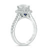Thumbnail Image 2 of Vera Wang Love Collection 1.58 CT. T.W. Certified Oval Diamond Frame Engagement Ring in Platinum (I/SI2)