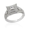 Thumbnail Image 1 of Enchanted Disney Mulan 1.00 CT. T.W. Princess-Cut Diamond Double Frame Engagement Ring in 14K White Gold