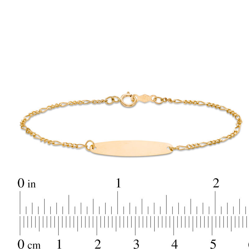 Main Image 2 of Child's Oval ID Bracelet in Solid 14K Gold - 6"