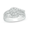 Thumbnail Image 0 of 0.95 CT. T.W. Diamond Frame Multi-Row Bypass Ring in 10K White Gold