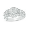 Thumbnail Image 0 of 1.23 CT. T.W. Multi-Diamond Multi-Row Bypass Ring in 10K White Gold