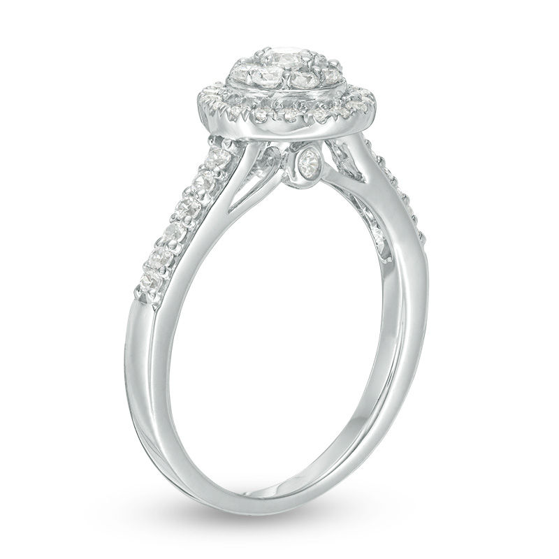 0.45 CT. T.W. Diamond Double Frame Ring in 10K White Gold