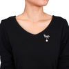 Thumbnail Image 2 of 9.5-10.0mm Freshwater Cultured Pearl and White Sapphire Bow Brooch in Sterling Silver