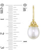 Thumbnail Image 2 of 9.0 - 10.0mm Baroque Cultured Freshwater Pearl Drop Earrings in 14K Gold