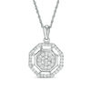 Thumbnail Image 0 of 0.29 CT. T.W. Multi-Diamond Octagon Frame Pendant in 10K White Gold