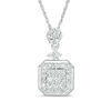 0.37 CT. T.W. Multi-Diamond Square Pendant in 10K White Gold