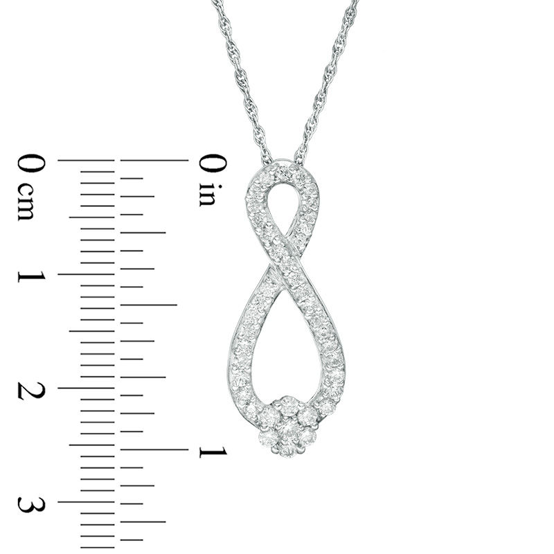 0.45 CT. T.W. Multi-Diamond Infinity Pendant in 10K White Gold