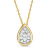 0.29 CT. T.W. Multi-Diamond Teardrop Pendant in 10K Gold