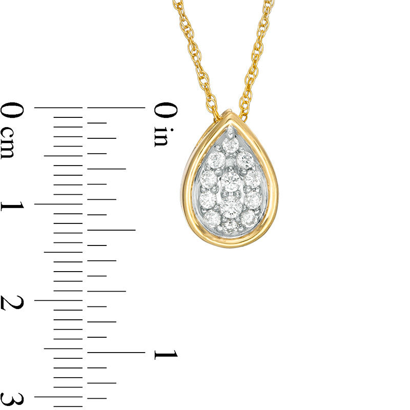 0.29 CT. T.W. Multi-Diamond Teardrop Pendant in 10K Gold