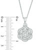 Thumbnail Image 2 of 0.95 CT. T.W. Multi-Diamond Flower Pendant in 10K White Gold