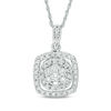 Thumbnail Image 0 of 0.45 CT. T.W. Diamond Cushion Frame Pendant in 10K White Gold