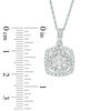 0.45 CT. T.W. Diamond Cushion Frame Pendant in 10K White Gold