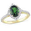 Thumbnail Image 1 of Oval Chrome Diopside, White Sapphire and 0.23 CT. T.W. Diamond Frame Ring in 14K Gold
