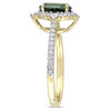 Thumbnail Image 2 of Oval Chrome Diopside, White Sapphire and 0.23 CT. T.W. Diamond Frame Ring in 14K Gold