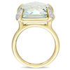 Thumbnail Image 3 of 15.0mm Faceted Cushion-Cut Green Quartz and White Sapphire Ring in 14K Gold