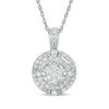 Thumbnail Image 1 of 0.45 CT. T.W. Multi-Diamond Double Frame Pendant in 10K White Gold