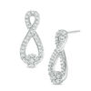 Thumbnail Image 0 of 0.69 CT. T.W. Multi-Diamond Infinity Drop Earrings in 10K White Gold