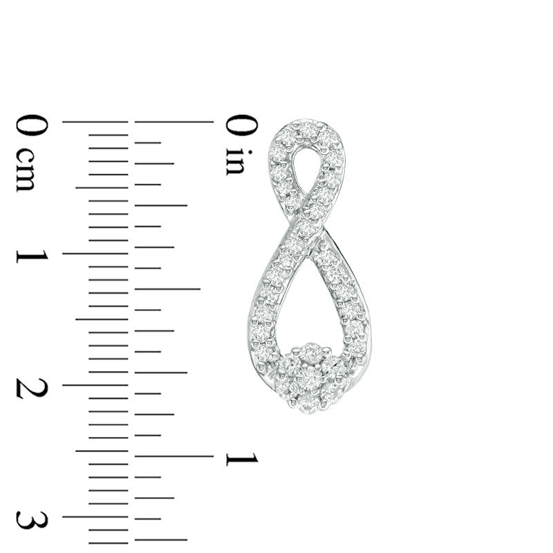 0.69 CT. T.W. Multi-Diamond Infinity Drop Earrings in 10K White Gold