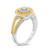 Thumbnail Image 2 of 0.18 CT. T.W. Diamond Pendant, Ring and Earrings Set in Sterling Silver with 14K Gold Plate - Size 7