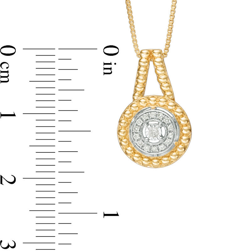 Main Image 3 of 0.18 CT. T.W. Diamond Pendant, Ring and Earrings Set in Sterling Silver with 14K Gold Plate - Size 7