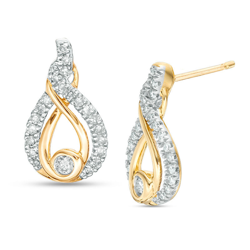 Interwoven™ 0.23 CT. T.W. Diamond Drop Earrings in 10K Gold