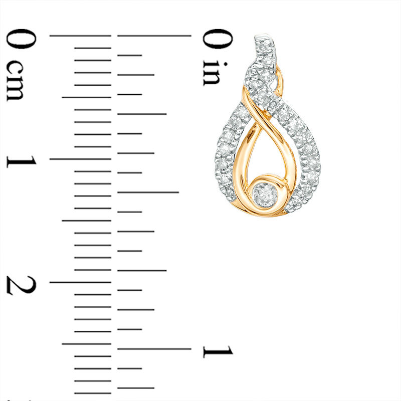 Main Image 3 of Interwoven™ 0.23 CT. T.W. Diamond Drop Earrings in 10K Gold