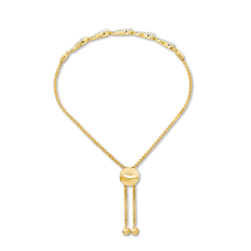 Main Image 2 of Interwoven™ 0.15 CT. T.W. Diamond Bolo Bracelet in 10K Gold - 9.5"