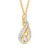 Thumbnail Image 1 of Interwoven™ 0.09 CT. T.W. Diamond Pendant in 10K Gold - 19"