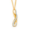 Thumbnail Image 2 of Interwoven™ 0.09 CT. T.W. Diamond Pendant in 10K Gold - 19"