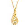 Thumbnail Image 3 of Interwoven™ 0.09 CT. T.W. Diamond Pendant in 10K Gold - 19"