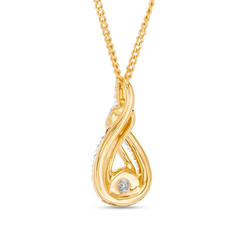 Interwoven™ 0.09 CT. T.W. Diamond Pendant in 10K Gold - 19"