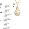 Thumbnail Image 4 of Interwoven™ 0.09 CT. T.W. Diamond Pendant in 10K Gold - 19"