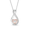 Thumbnail Image 1 of Unstoppable Love™ 0.04 CT. T.W. Diamond Heart Infinity Pendant in Sterling Silver and 10K Rose Gold