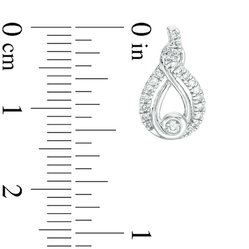 Main Image 3 of Interwoven™ 0.23 CT. T.W. Diamond Drop Earrings in 10K White Gold