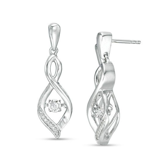 Peoples Jewellers Unstoppable Love 0.085 CT. T.W. Diamond Flame Drop Earrings in Sterling Silver Yorkdale Mall
