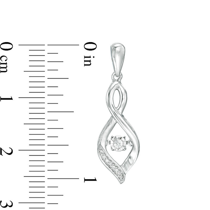 Unstoppable Love™ 0.085 CT. T.W. Diamond Flame Drop Earrings in Sterling Silver